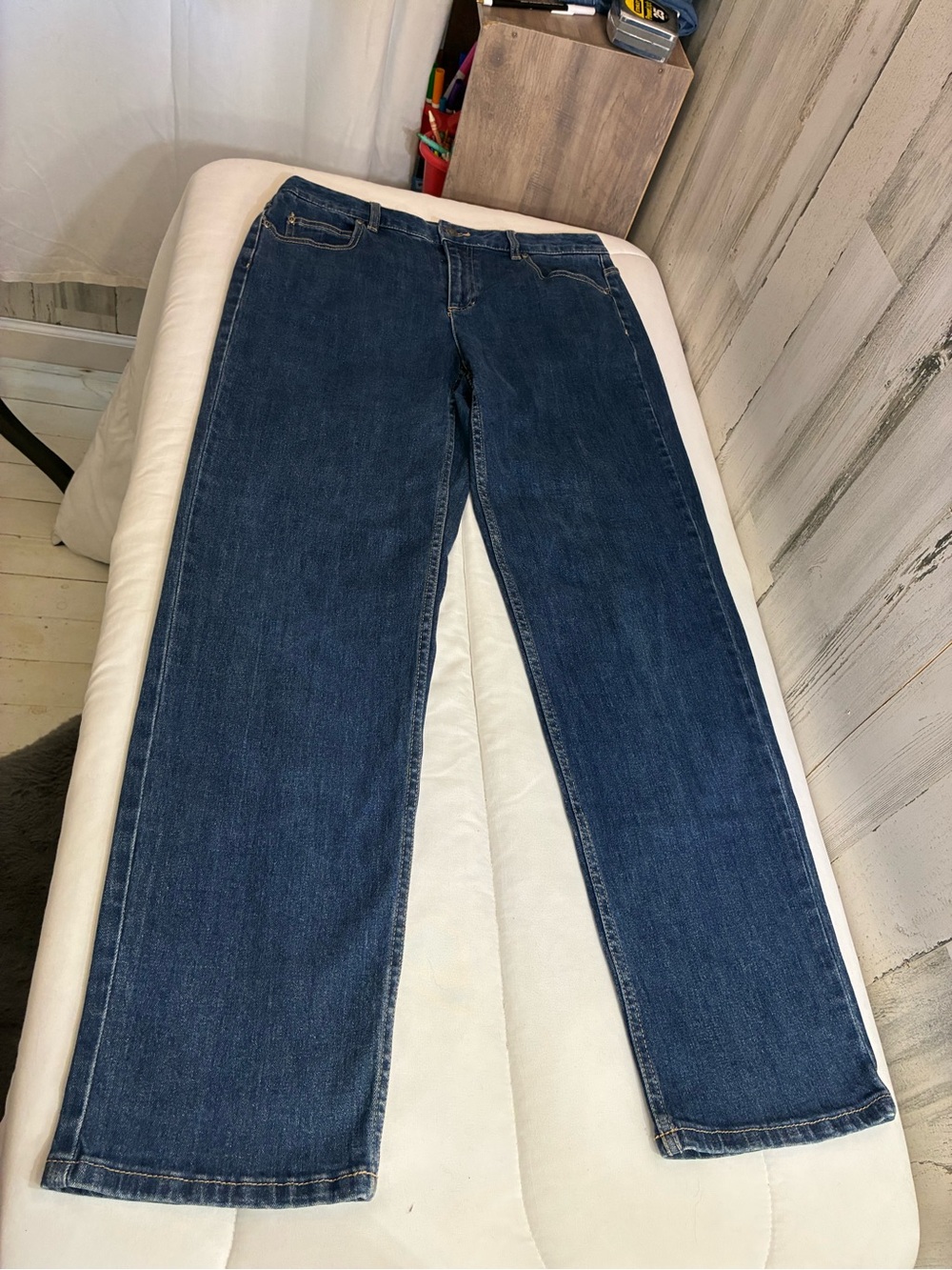 Liz Claiborne Women's Straight-Leg Dark Blue Jeans Sz 10
